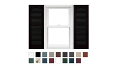 1 Pair 14.5 x 72 001 White Mid America Cathedral Open Louver Vinyl Standard Shutter 
