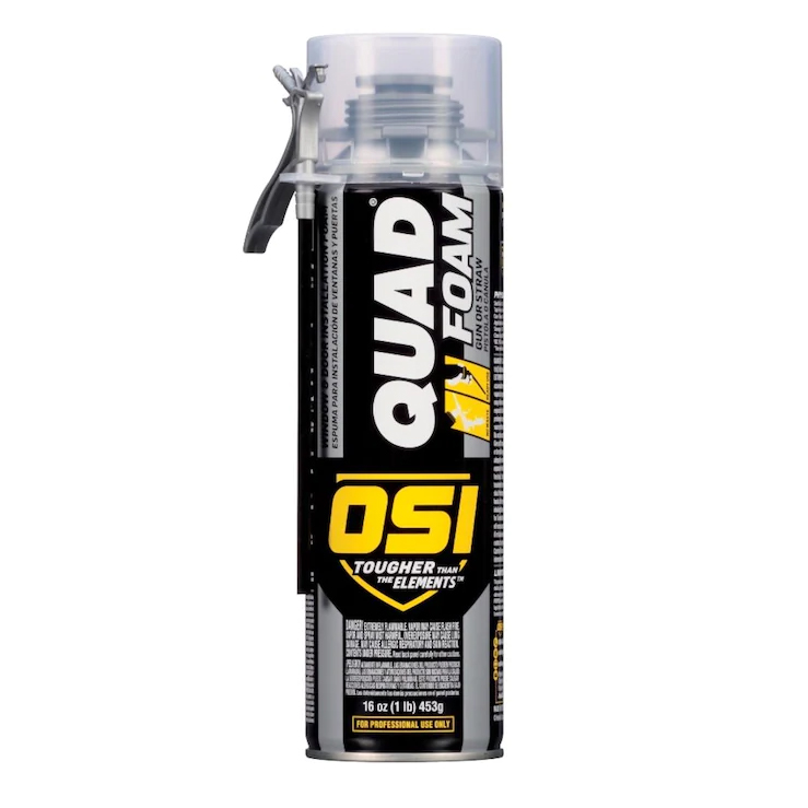 OSI QUAD FOAM Gun or Straw Window & Door Foam Sealant 16 oz. (12 Cans Per Carton)