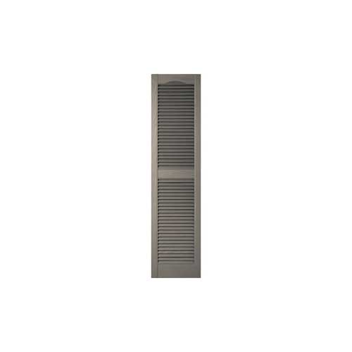 Mid America Custom 18 Inch Cathedral Top Open Louver Vinyl Shutters (1 Pair)