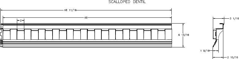 Product Mid America Vinyl Scalloped Tooth Dentil Trim Helpful 2