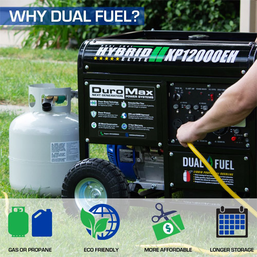 DuroMax XP12000EH Dual Fuel Electric Start Generator