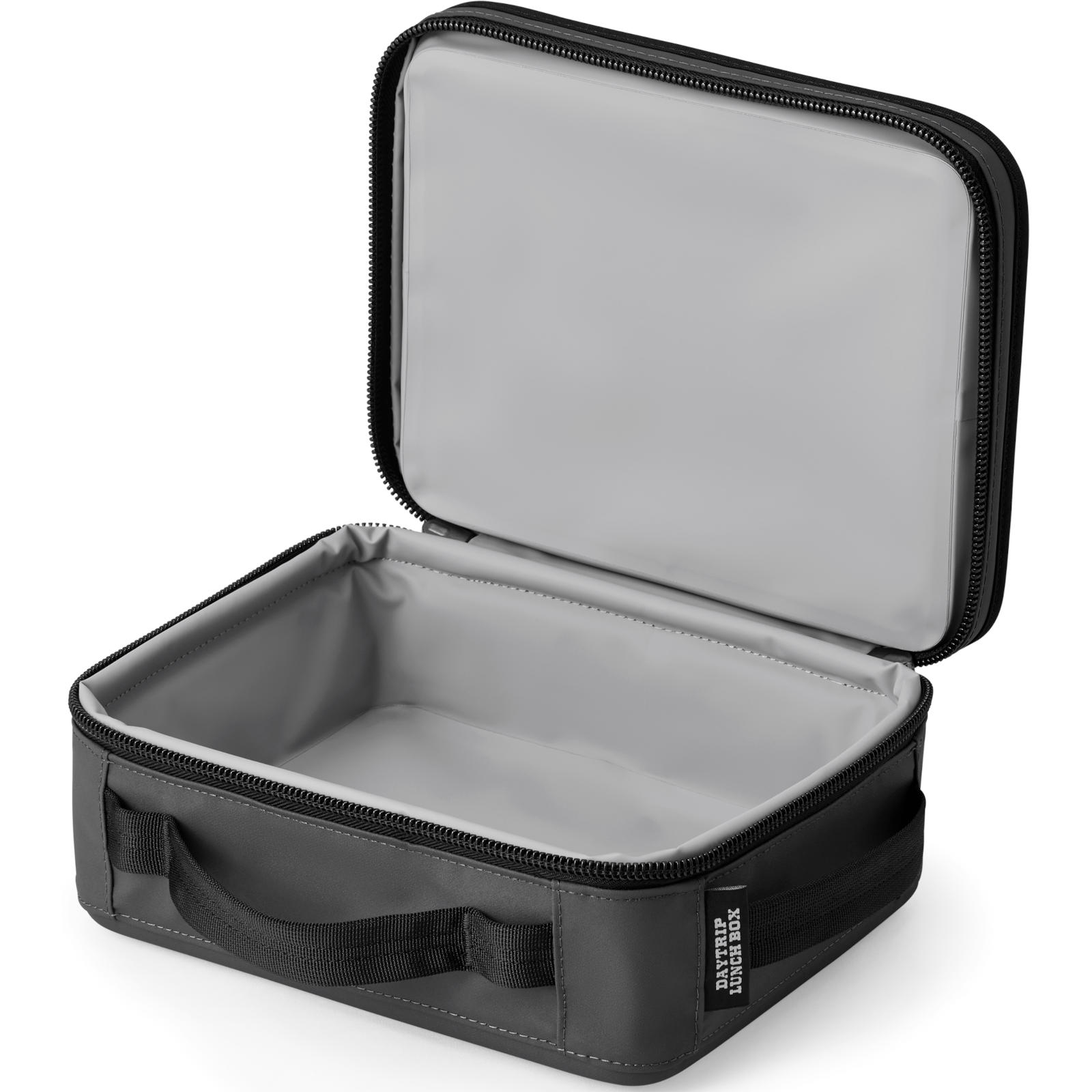 Product Yeti Day Trip Charcoal Gray Lunch Box Opened Angle View