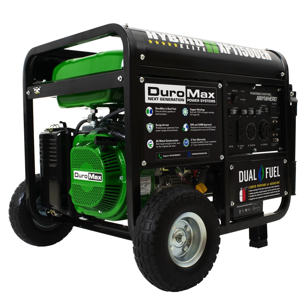 DuroMax XP11500EH Electric Start Dual Fuel Hybrid Portable Generator