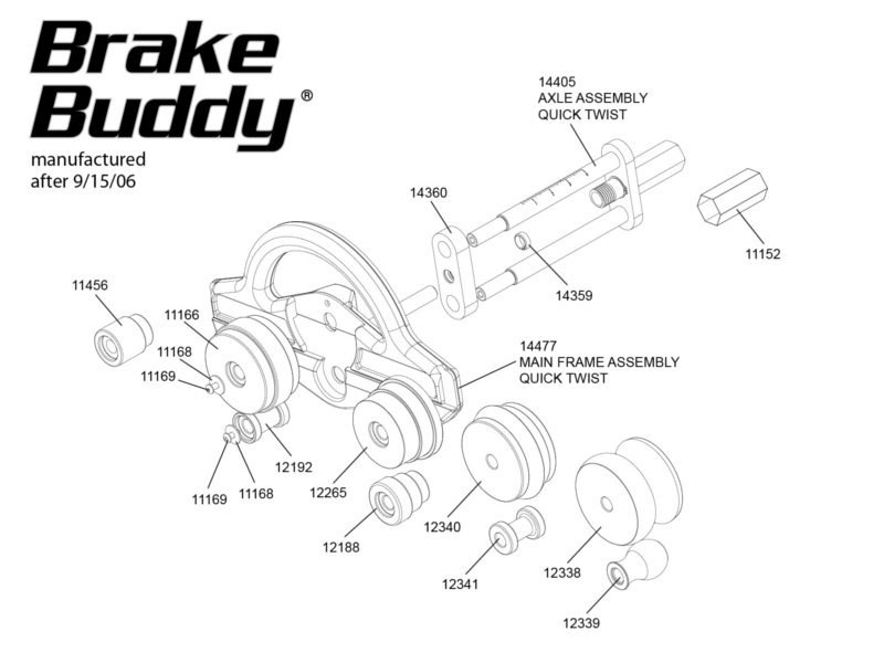 Tapco Brake Buddy Replacement Parts Chart