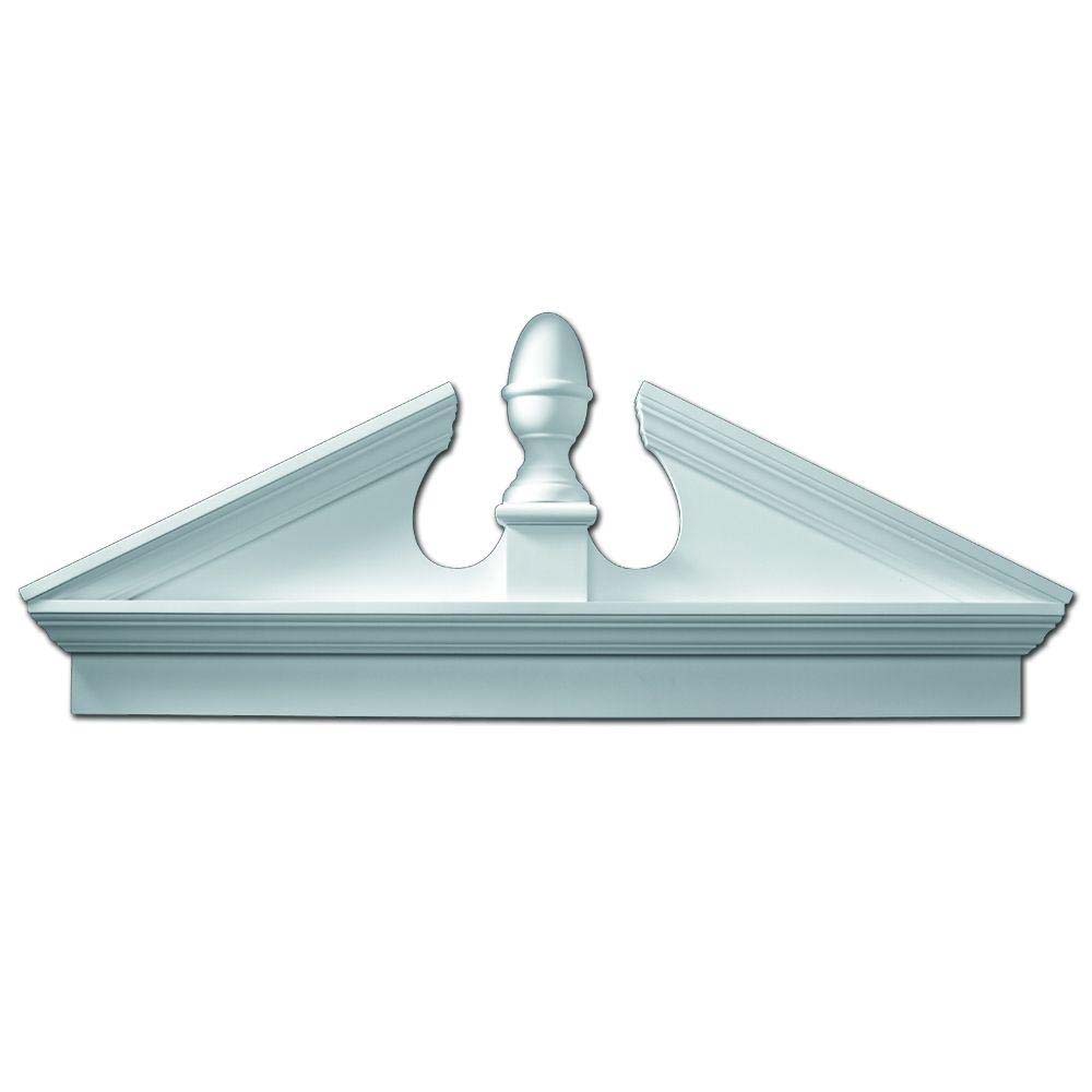 80" Width, 84 7/16" Overall Width, 25 3/8" Height, 3 1/8" Projection, 5 1/2 / 12 Pitch Combination Acorn Pediment with Breastboard