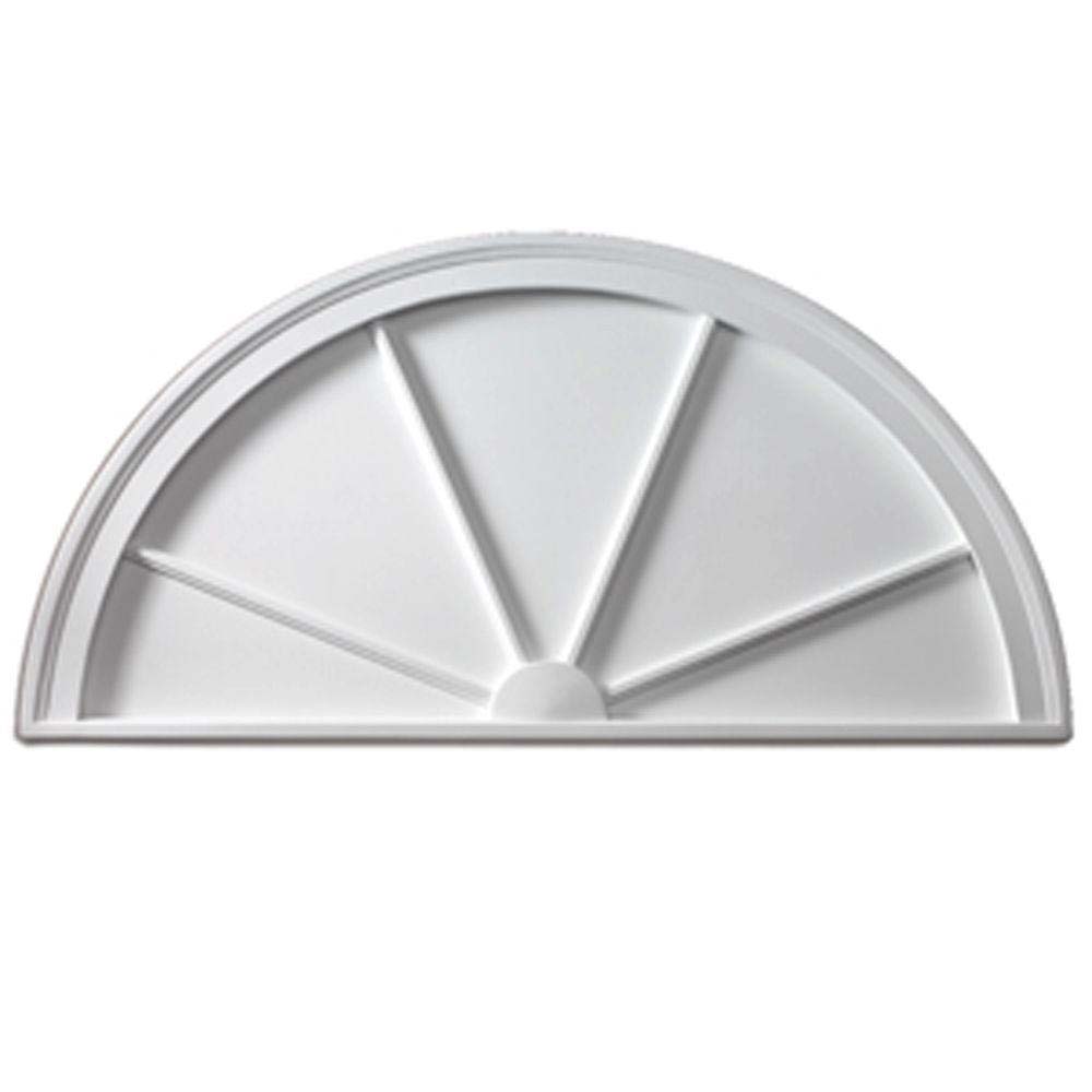 48" Width, 24" Height, 1 3/4" Projection Half Round Spoked Pediment