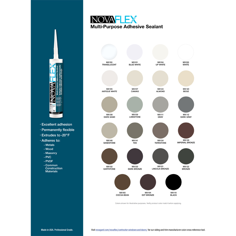 NovaFlex Multi-Purpose Adhesive Sealant Color Sheet