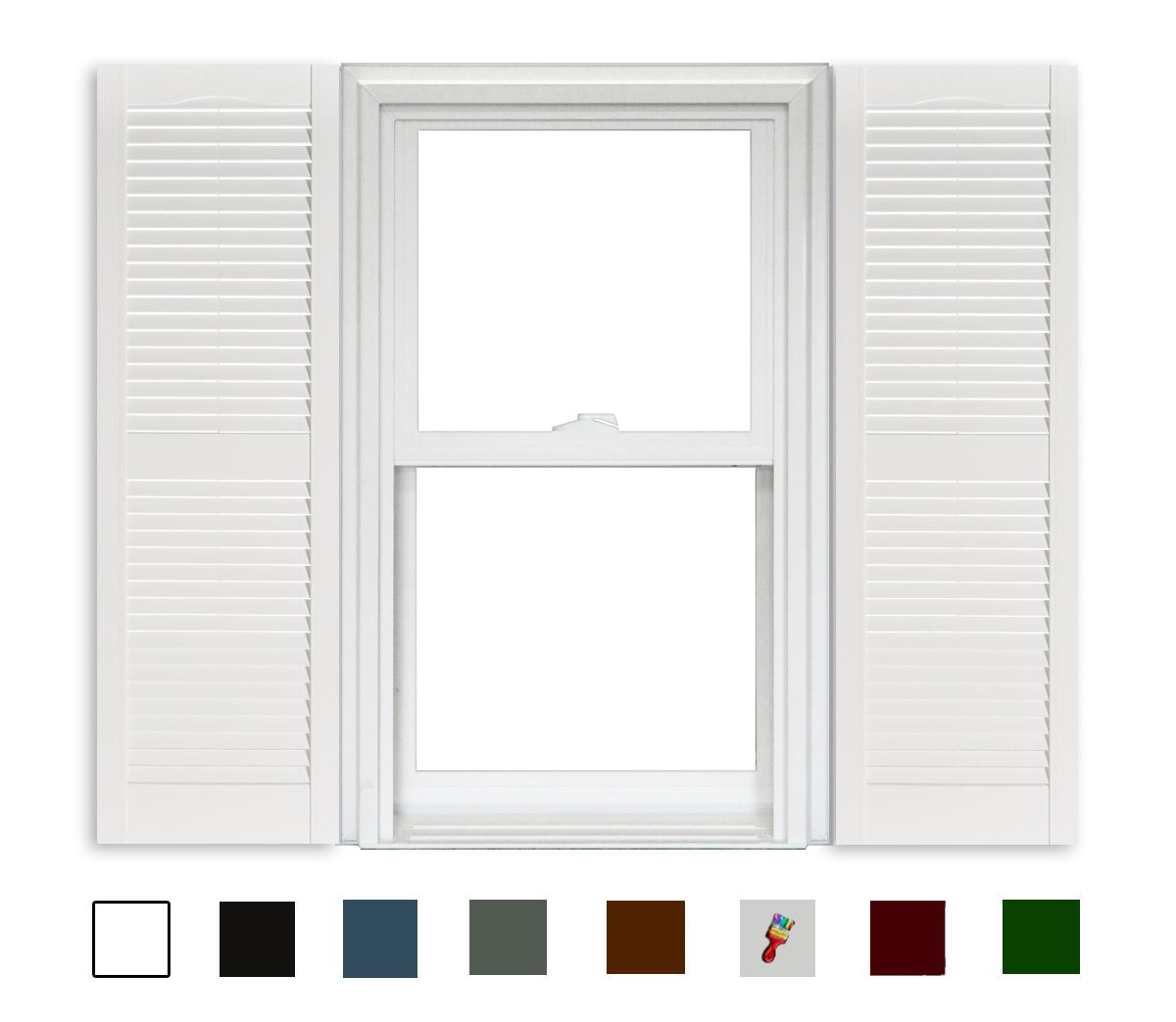 Product Louvered - 001 White - 15" x fiftyone"