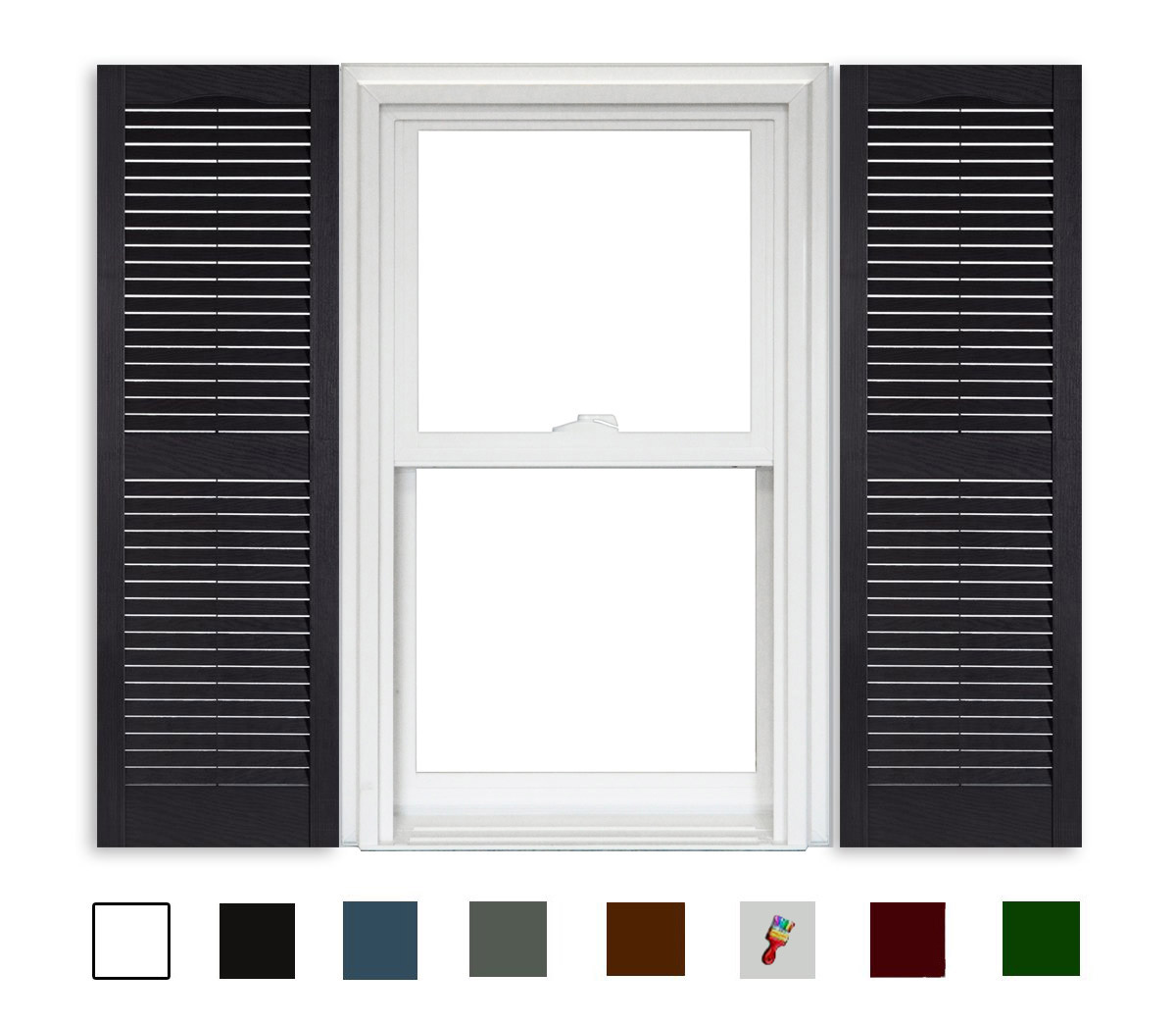 Product Louvered - 002 Black - 15" x 47"