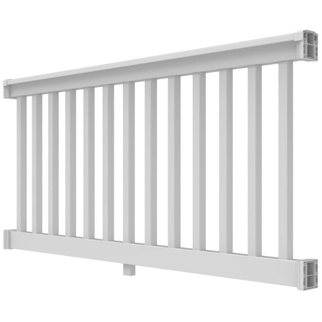 10ft. x 36in. - T Top Level Rail with 1-1/2in. Square Balusters - White