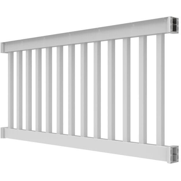 10ft. x 36in. - Deck Top Level Rail with 1-1/2in. Square Balusters - White