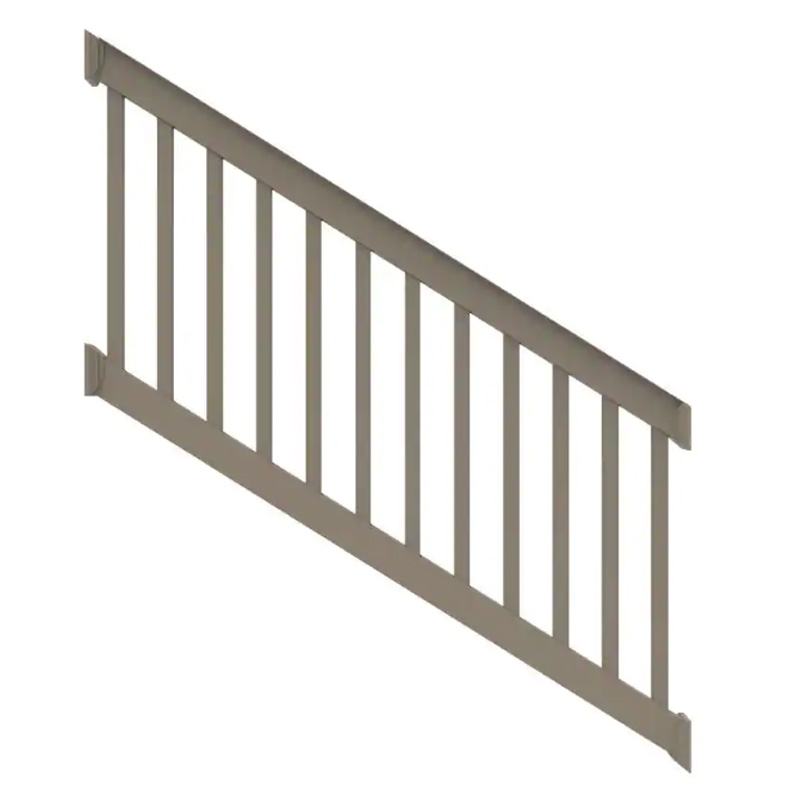 6ft. x 36in. - T Top Stair Rail with 1-1/2in. Square Balusters - Earth