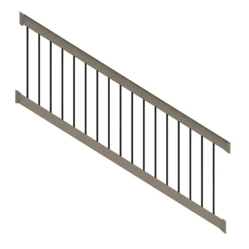 8ft. x 36in. - Deck Top Stair Rail with 3/4in. Round Balusters - Earth