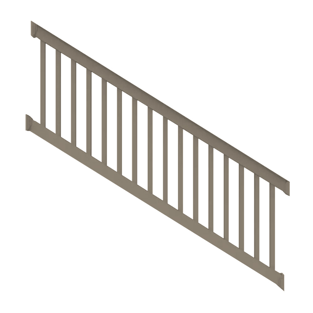 8ft. x 36in. - Deck Top Stair Rail with 1-1/2in. Square Balusters - Earth