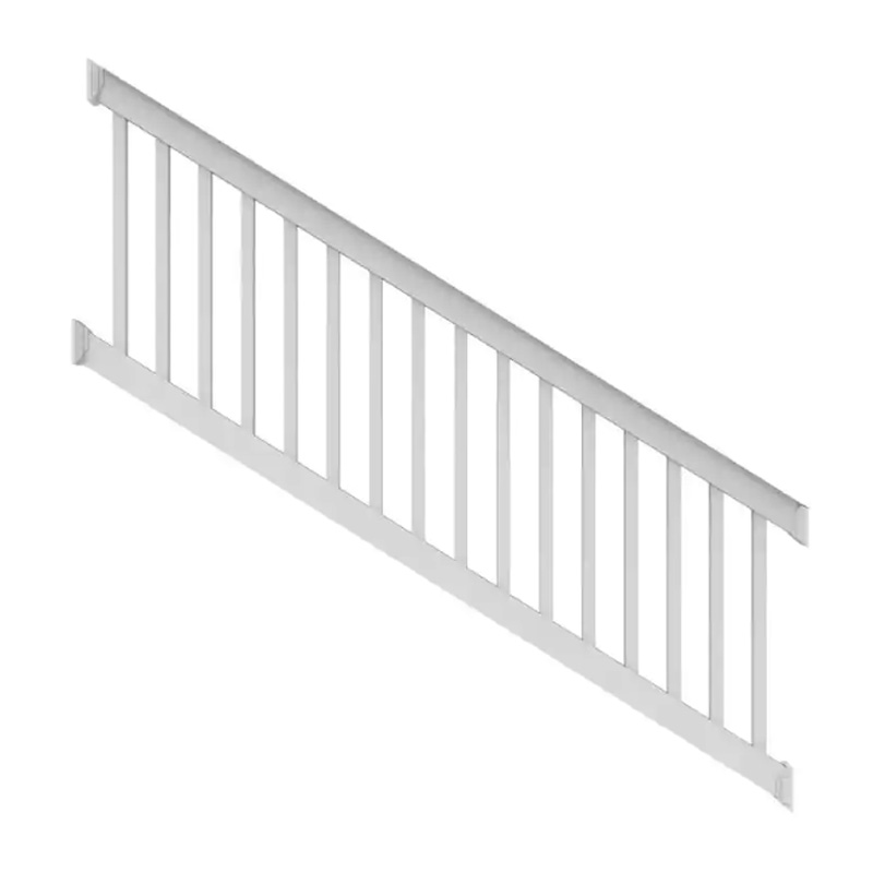 8ft. x 36in. - Deck Top Stair Rail with 1-1/2in. Square Balusters - White
