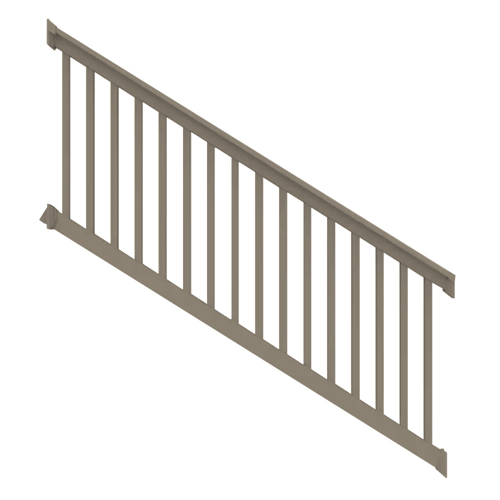 8ft. x 36in. - T Top Stair Rail with 1-1/2in. Square Balusters - Earth
