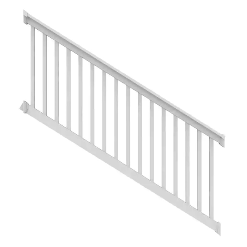 10ft. x 36in. - T Top Stair Rail with 1-1/2in. Square Balusters - White