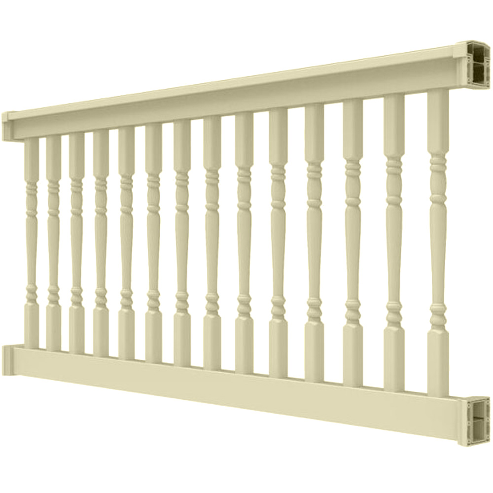10ft. x 36in. - T Top Level Rail with 1-1/2in. Turned Balusters - Dune