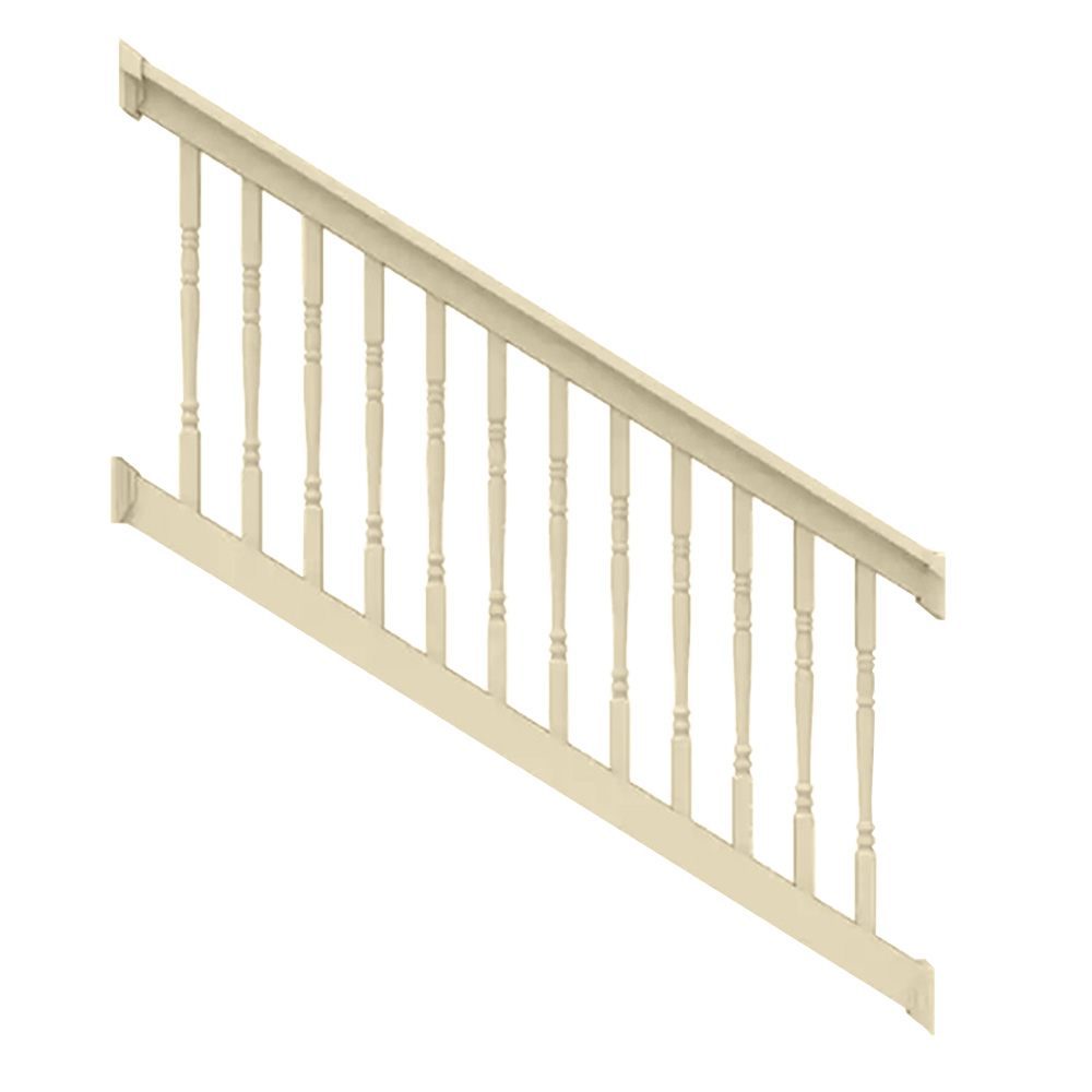8ft. x 36in. - T Top Stair Rail with 1-1/2in. Turned Balusters - Dune
