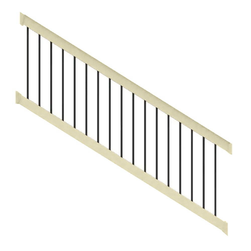 8ft. x 36in. - Deck Top Stair Rail with 3/4in. Round Balusters - Dune