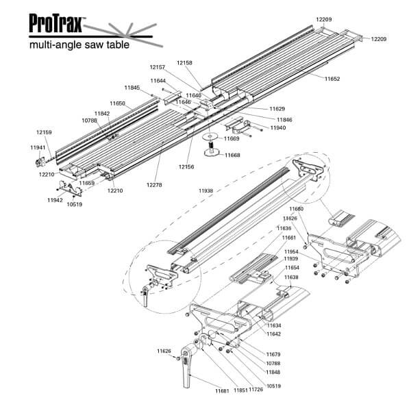 ProTrax Multi-Angle Saw Table Replacement Parts