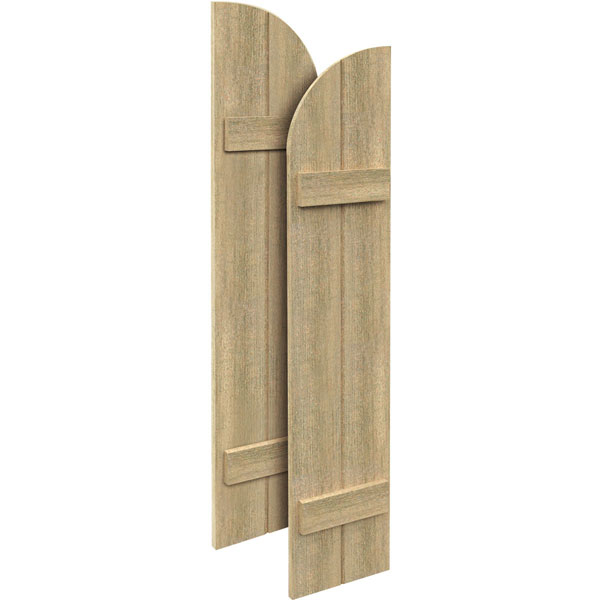 Fypon Polyurethane Timber 2 Board & 2 Batten Arch Top Shutter - 1 Pair