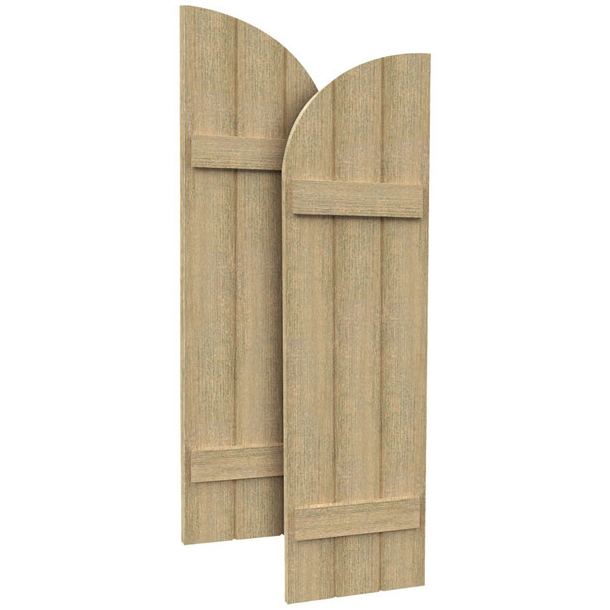 Fypon Polyurethane Timber 3 Board & 2 Batten Arch Top Shutter - 1 Pair