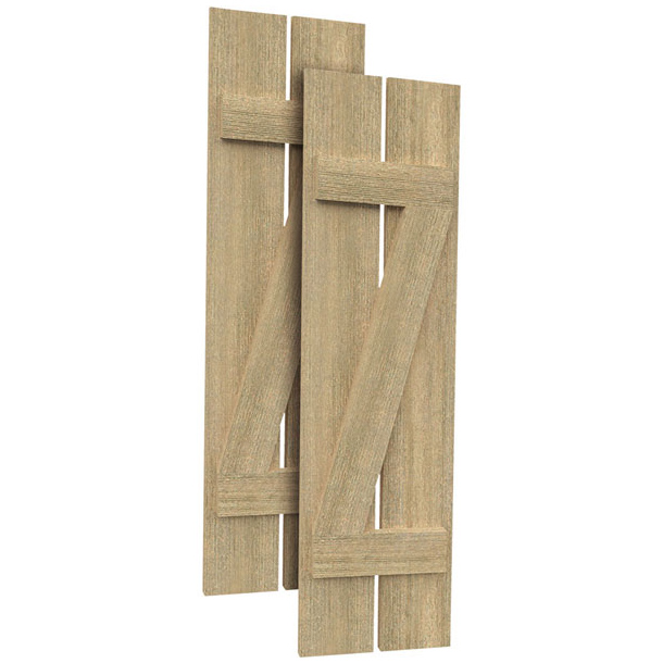 Fypon Polyurethane Timber 2 Plank & Z Batten Shutter - 1 Pair