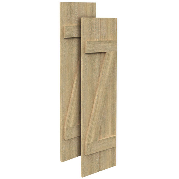 Fypon Polyurethane Timber 2 Board & Z Batten Shutter - 1 Pair