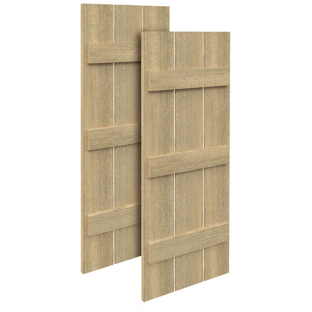 Fypon Polyurethane Timber 3 Plank & 3 Batten Shutter - 1 Pair