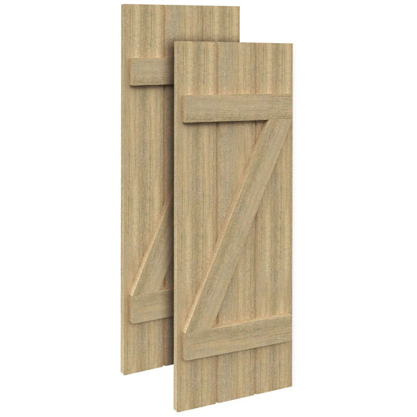 Fypon Polyurethane Timber 3 Board & Z Batten Shutter - 1 Pair
