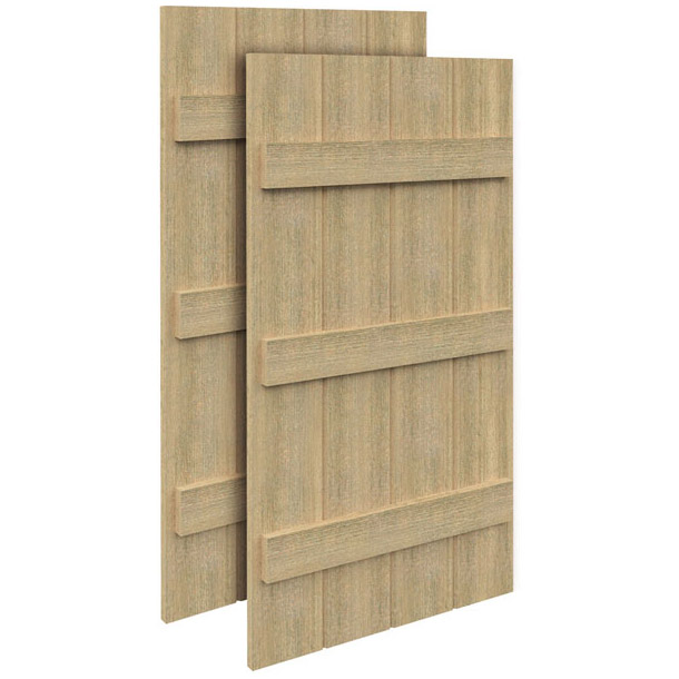 Fypon Polyurethane Timber 4 Board & 3 Batten Shutter - 1 Pair