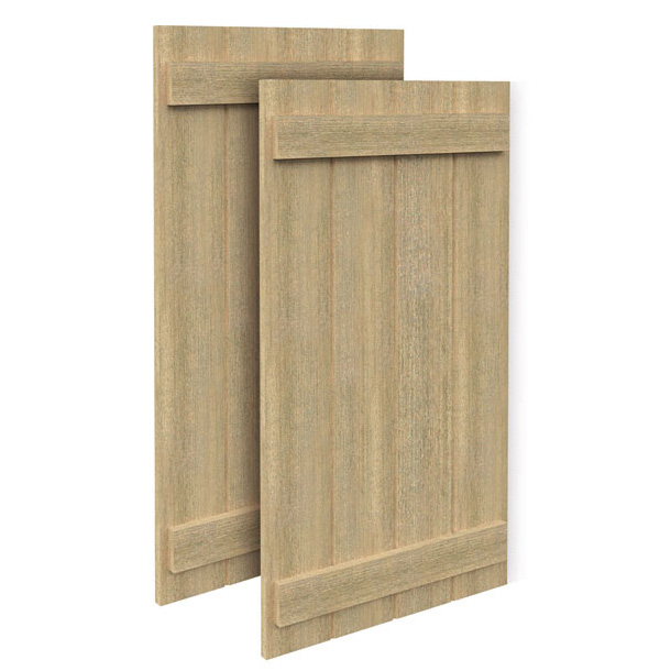Fypon Polyurethane Timber 4 Board & 2 Batten Shutter - 1 Pair