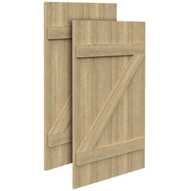 Fypon Polyurethane Timber 4 Board & Z Batten Shutter - 1 Pair