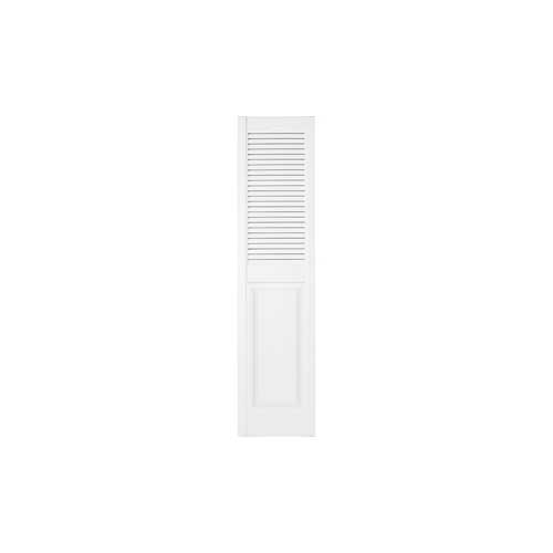 Mid America Custom 9-1/4 Inch Cathedral Top Louver & Panel Combination Vinyl Shutters (1 Pair)