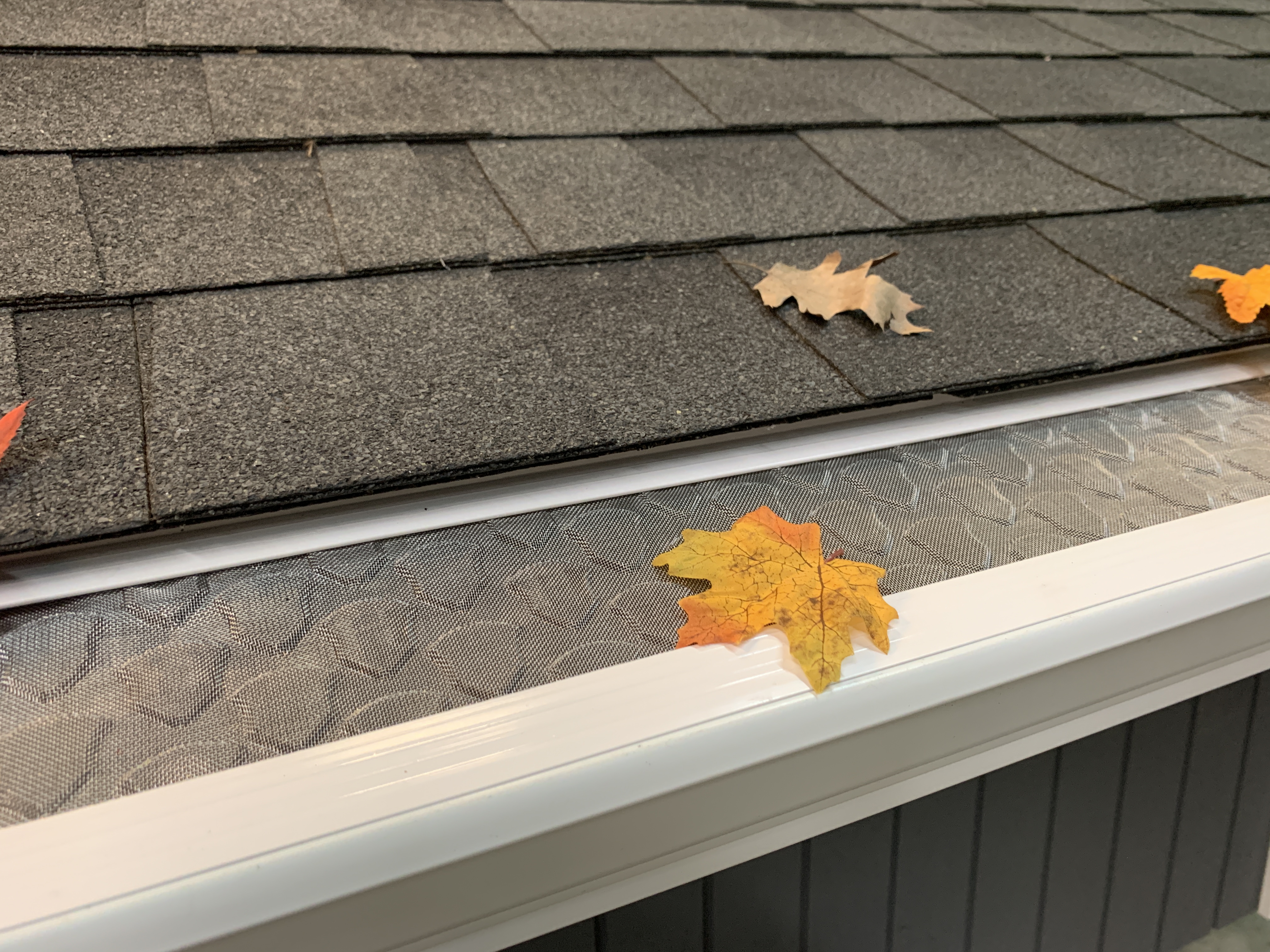 Flex-Fit Gutter Guard NEW Style Installed with debris