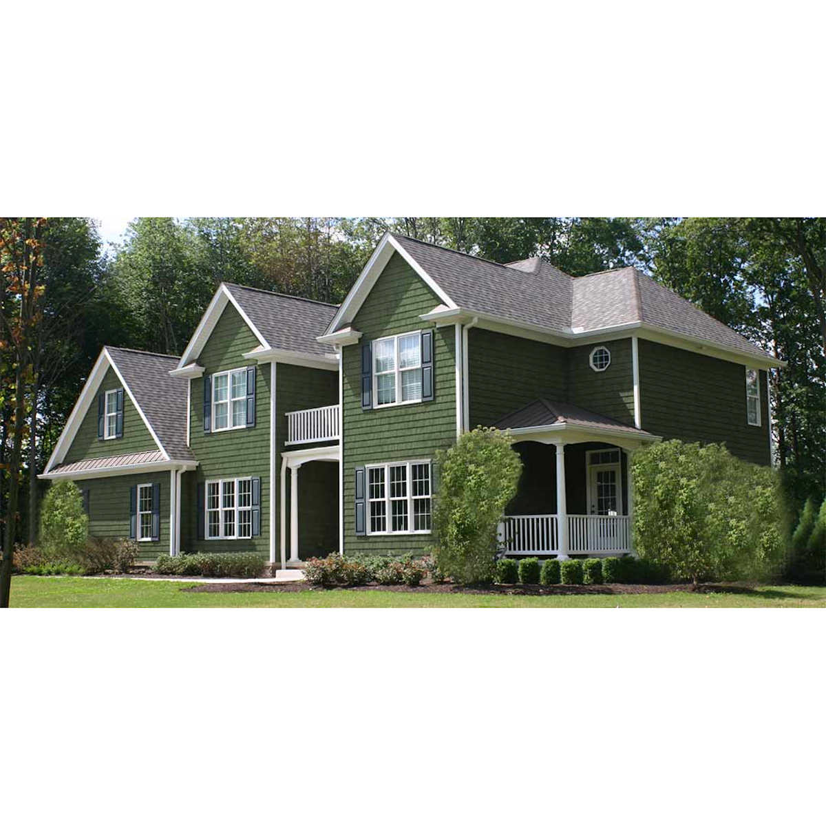 Forest Green Siding On a House